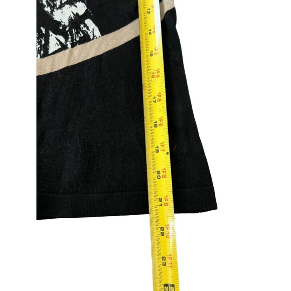 White House Black Market Top Womens XS Black White Knitted 3/4 Sleeves Boat Neck - Picture 6 of 6